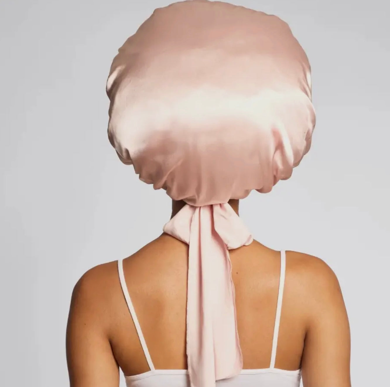 Kitsch Adjustable Oversized Satin Bonnet - Blush