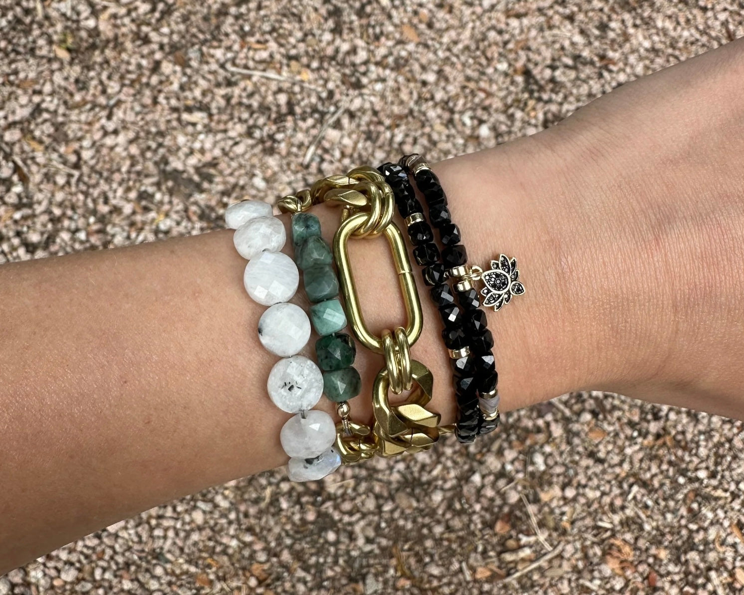 Rachel Nathan Bracelet Remix : Moonstone Coin