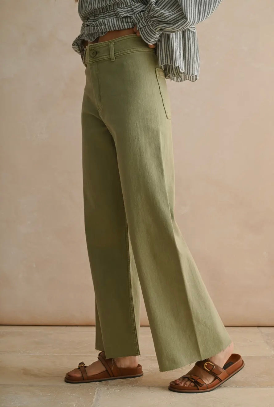 Straight Wide Leg Denim Pants