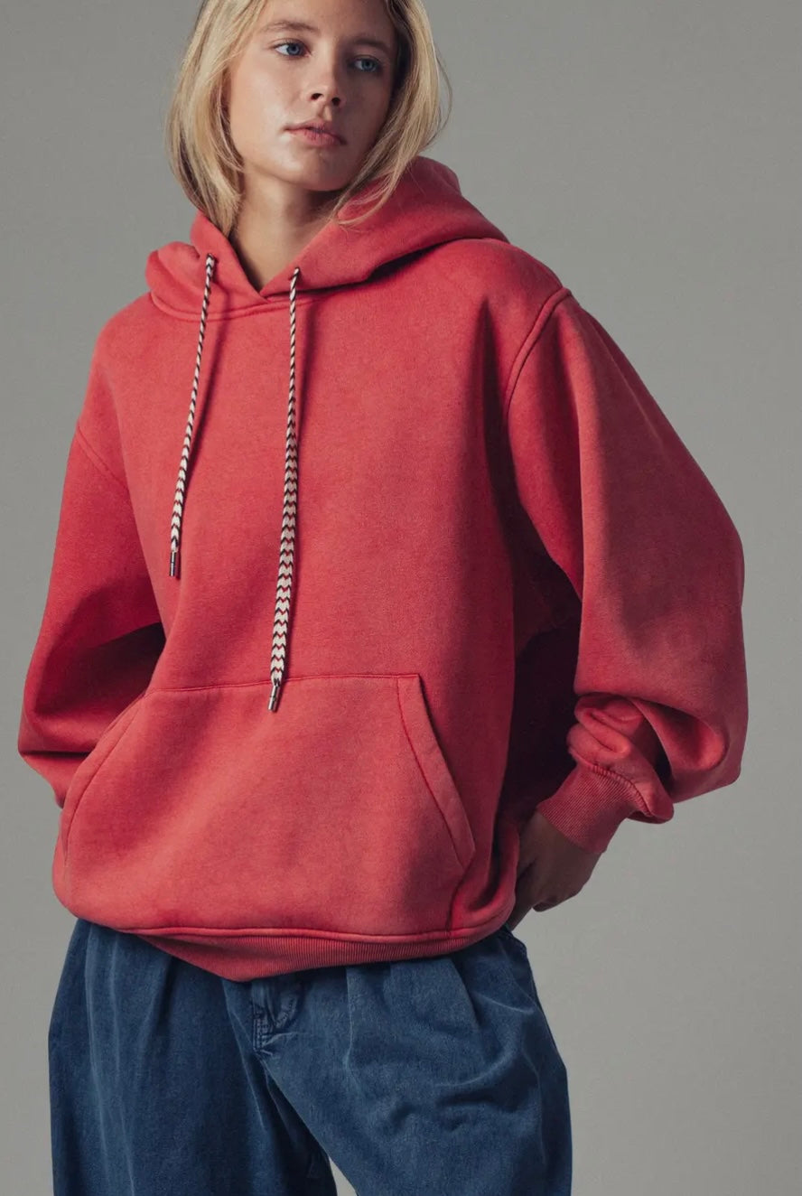 Vintage Wash Oversized Brushed Hoodie