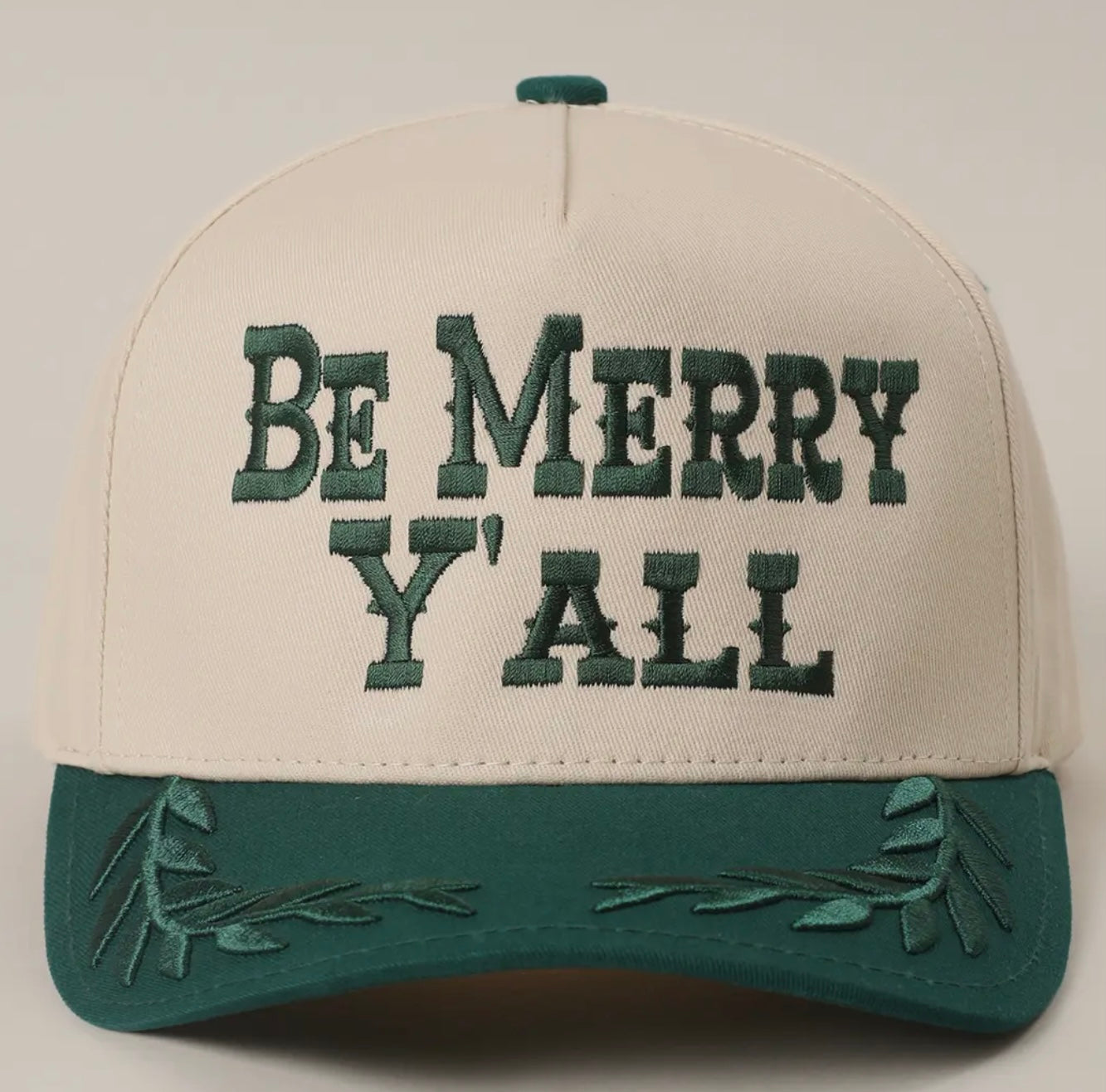 Be Merry Y’all Two-Tone Trucker Hat With Bay Leaf