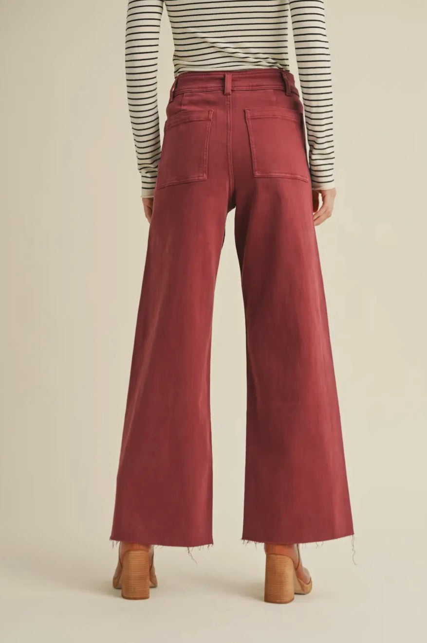 Straight Wide Leg Denim Pants