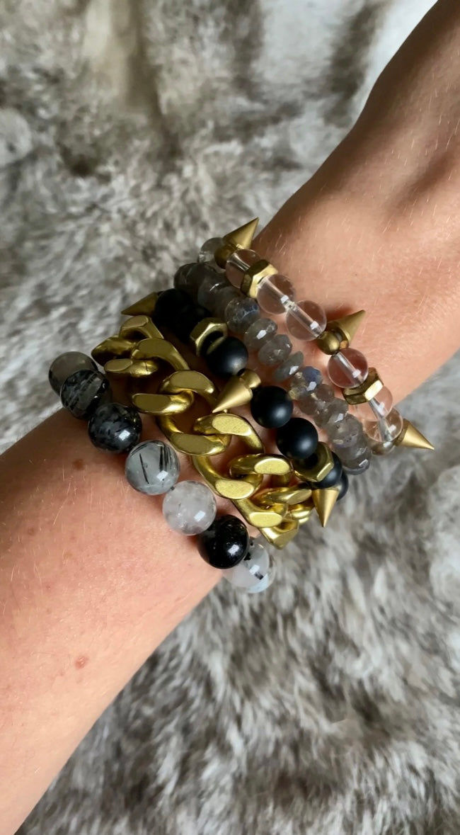 Rachel Nathan Bracelet On Point : Matte Black Agate