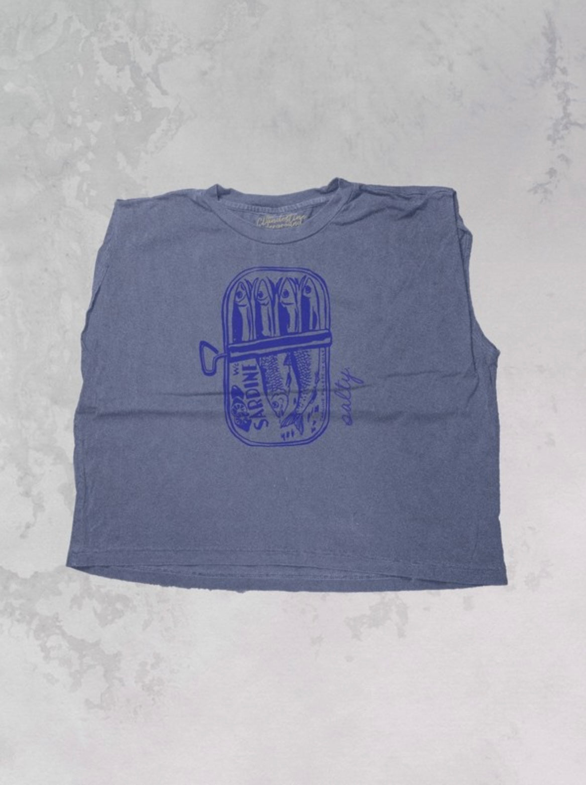 Salty Sardines Vintage Cropped Muscle Tank