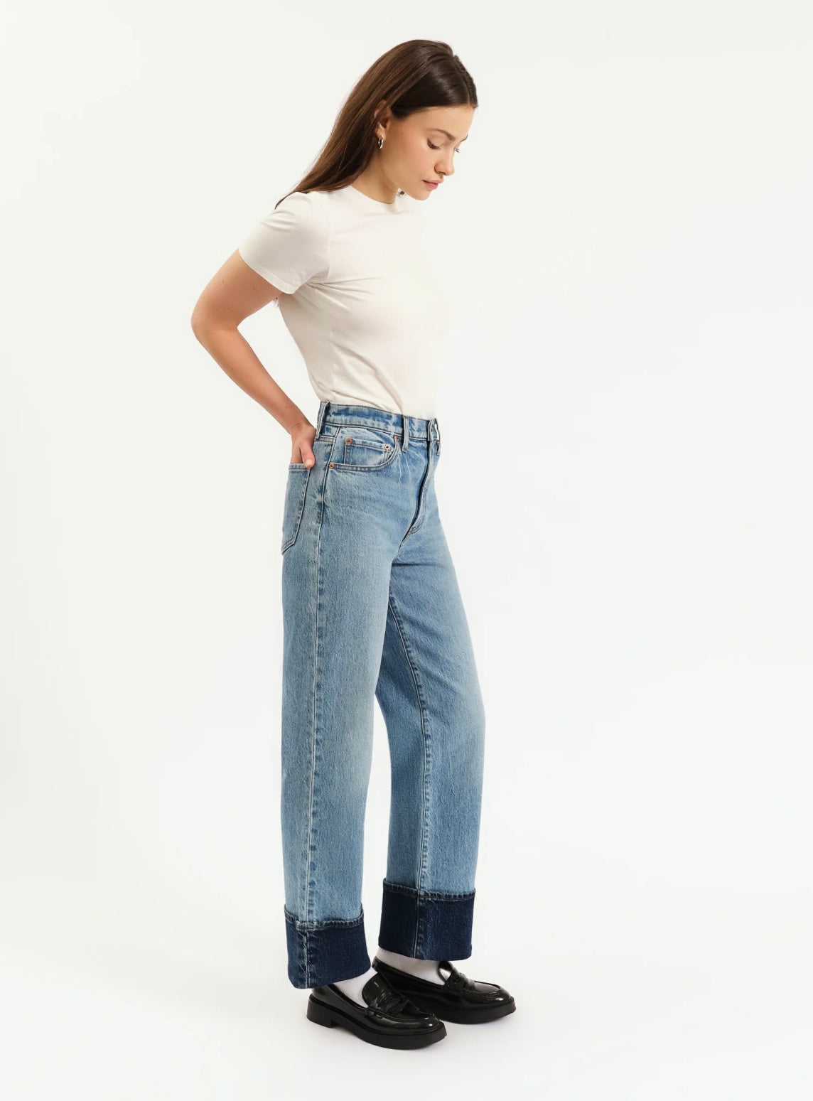 Daze Denim Eastside High Rise Loose In Plunge