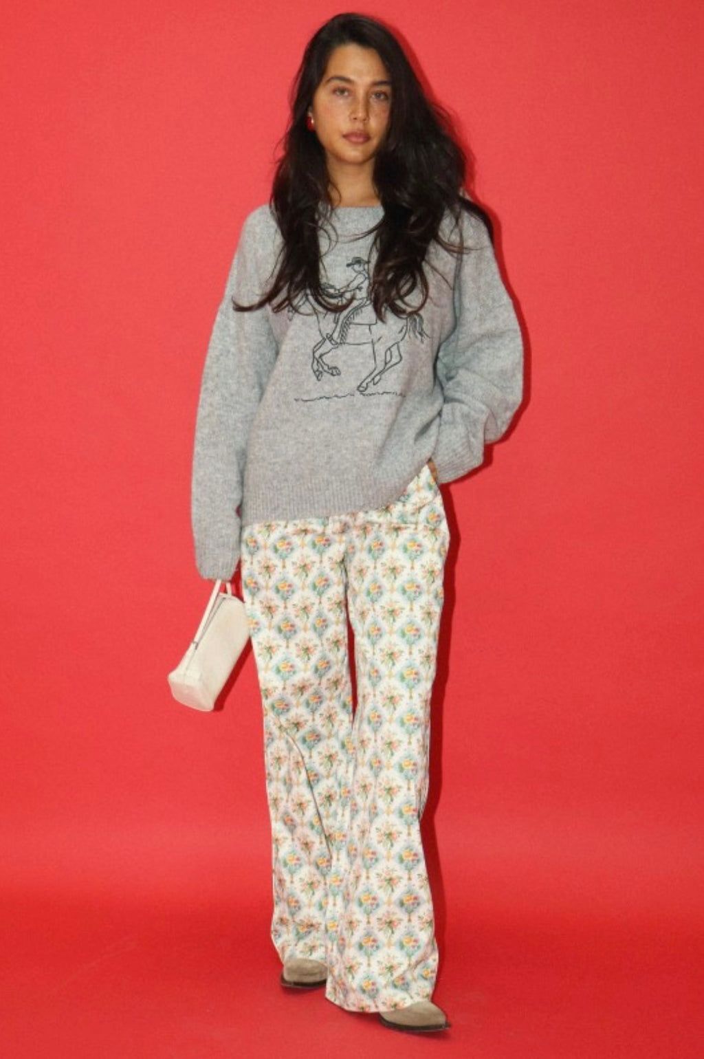 Embroidered Cowboy Knit Sweater