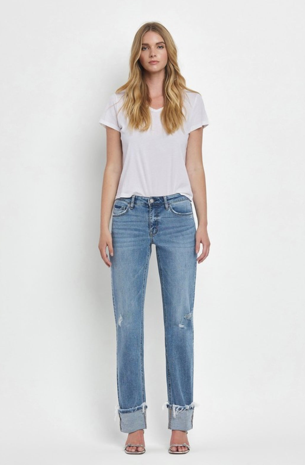 Lovervet Evermore Mid Rise Cuffed Straight Jean