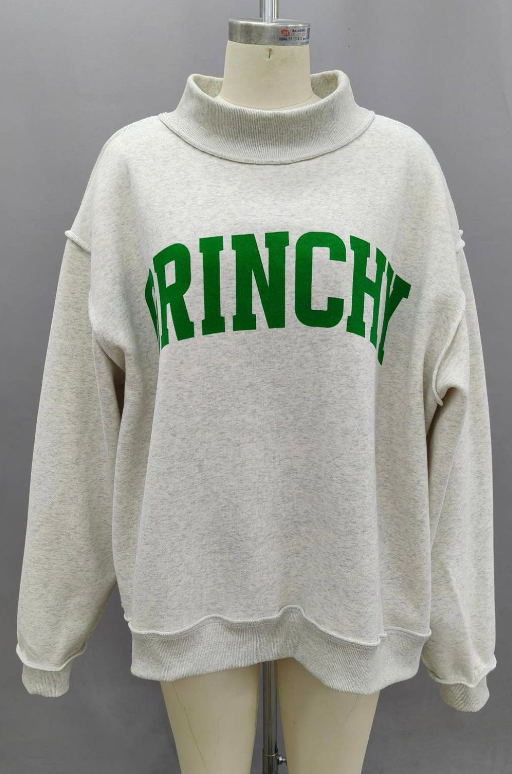 "GRINCHY & MERRY" Reversible Mock Neck Sweatshirt