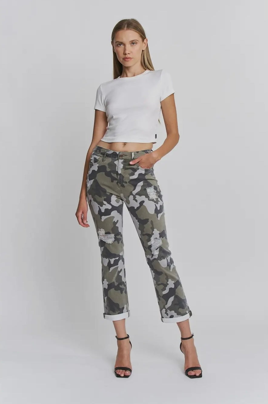 Mica High Rise Camo Crop