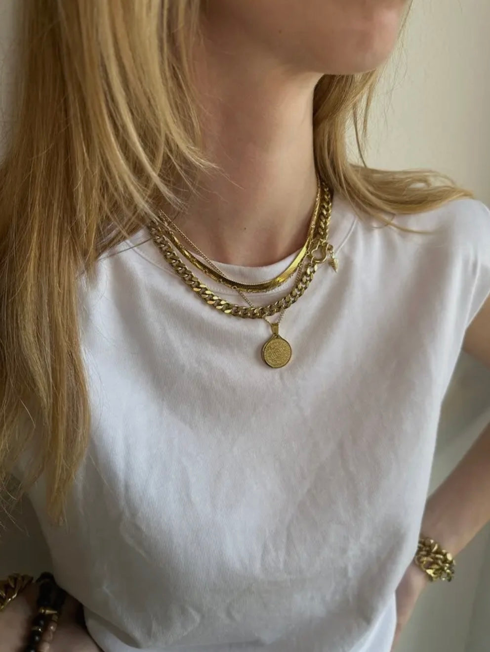 Rachel Nathan Statement Necklace Shackle: Single & Art Deco Drop