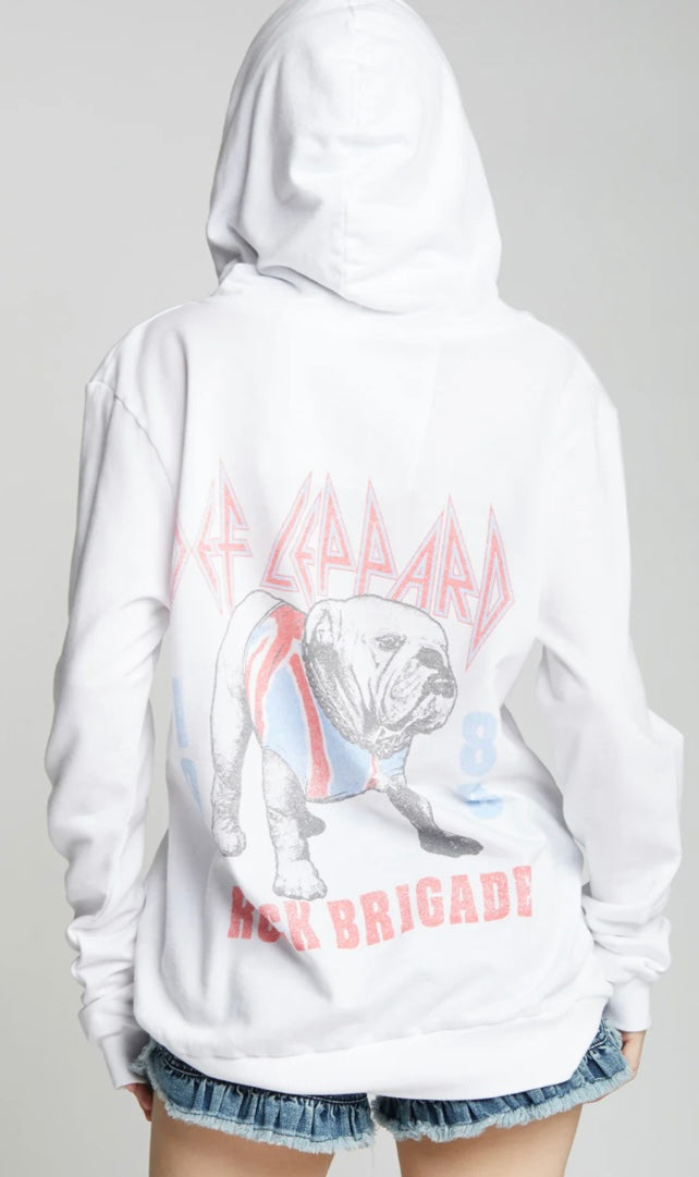 Recycled Karma Def Leppard ‘83 Rock Brigade Oversized Hoodie