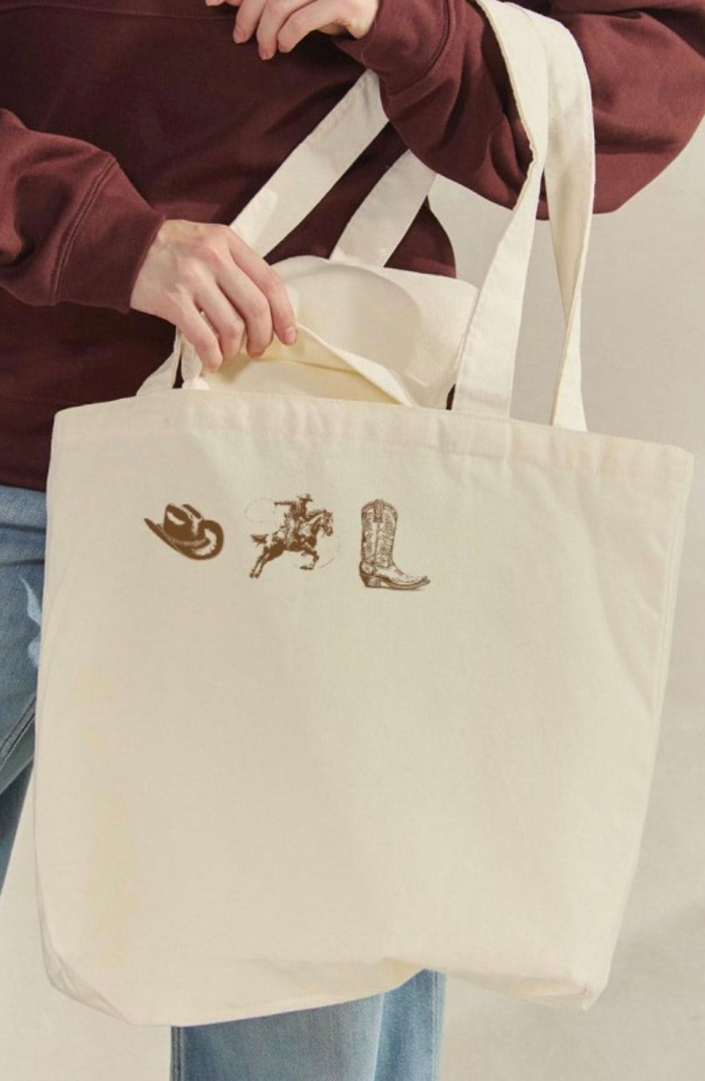 Cowboy Trio Canvas Tote Bag