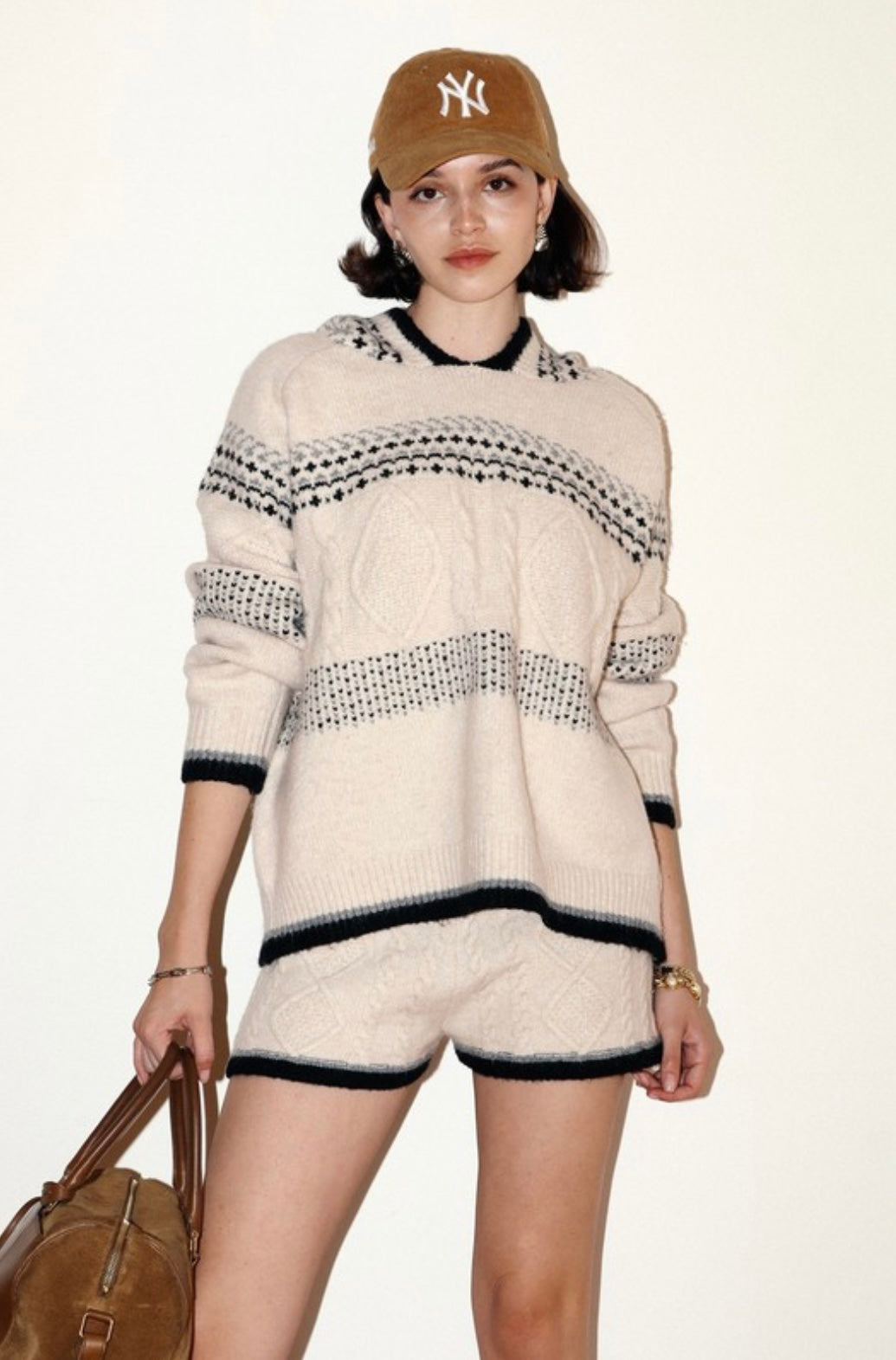 Fair Isle Hooded Knit Sweater
