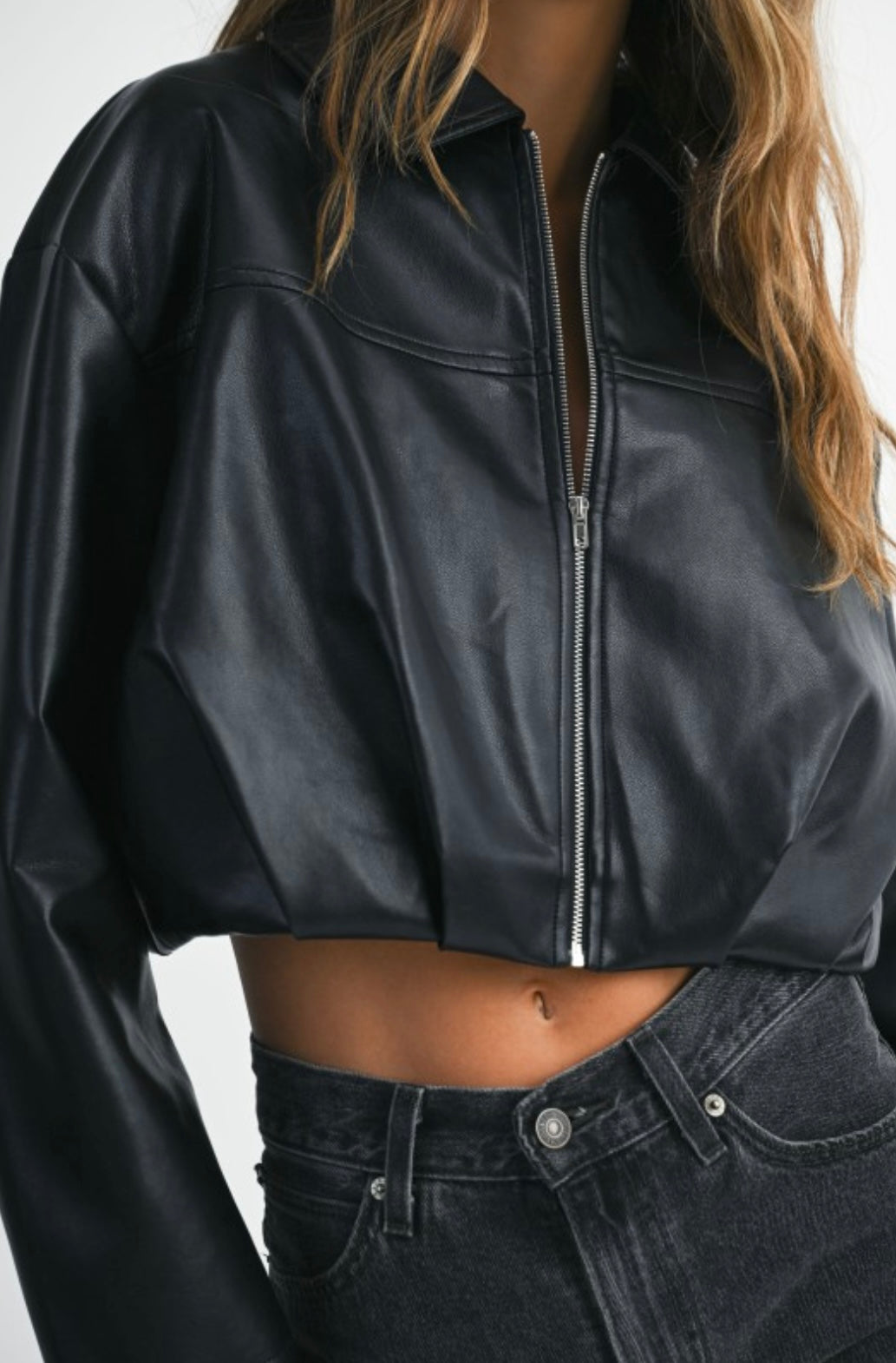 Pleated Cropped Jacket