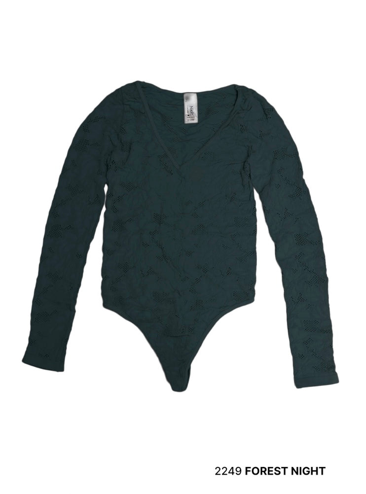 NIKIBIKI Lace Textured Bodysuit - ONE SIZE