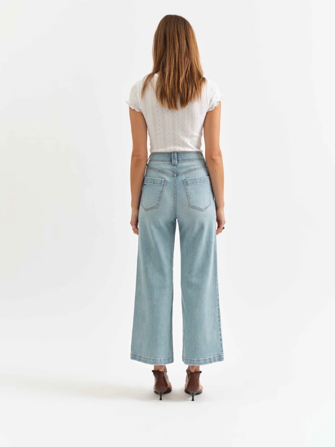 Daze Denim Valley Girl Wide Leg Ankle In Romcom
