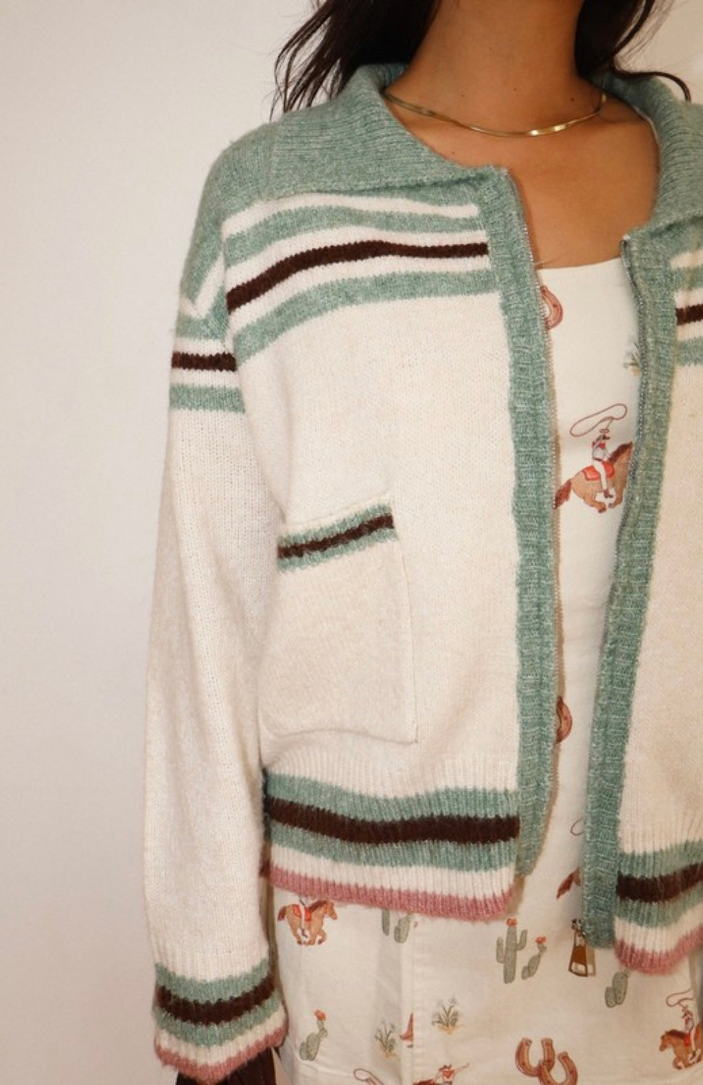 Cowboy Desert Zip Knit Cardigan