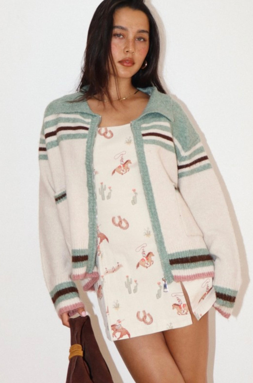 Cowboy Desert Zip Knit Cardigan