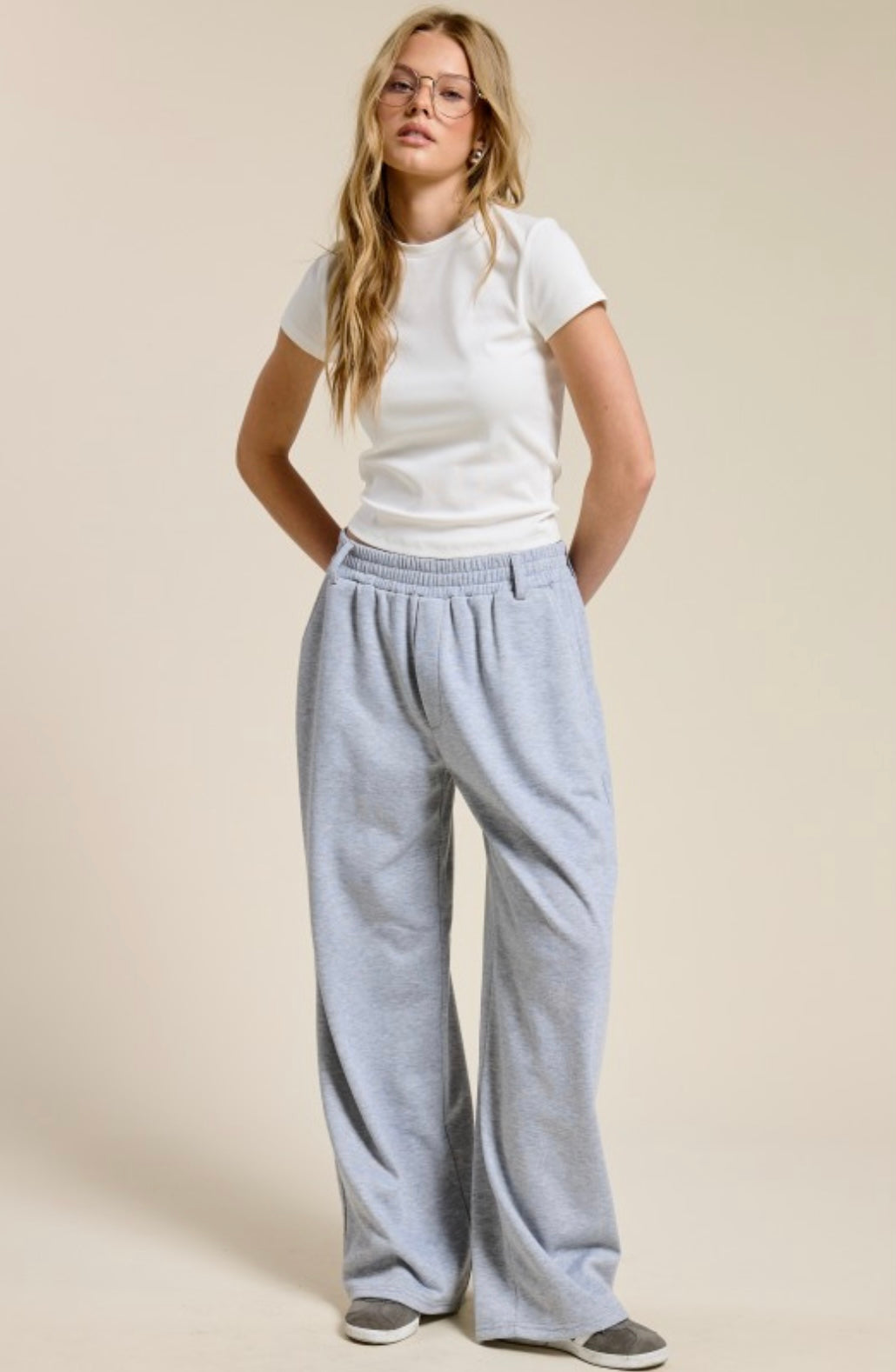 Tailored Wide Leg Knit Sweatpants