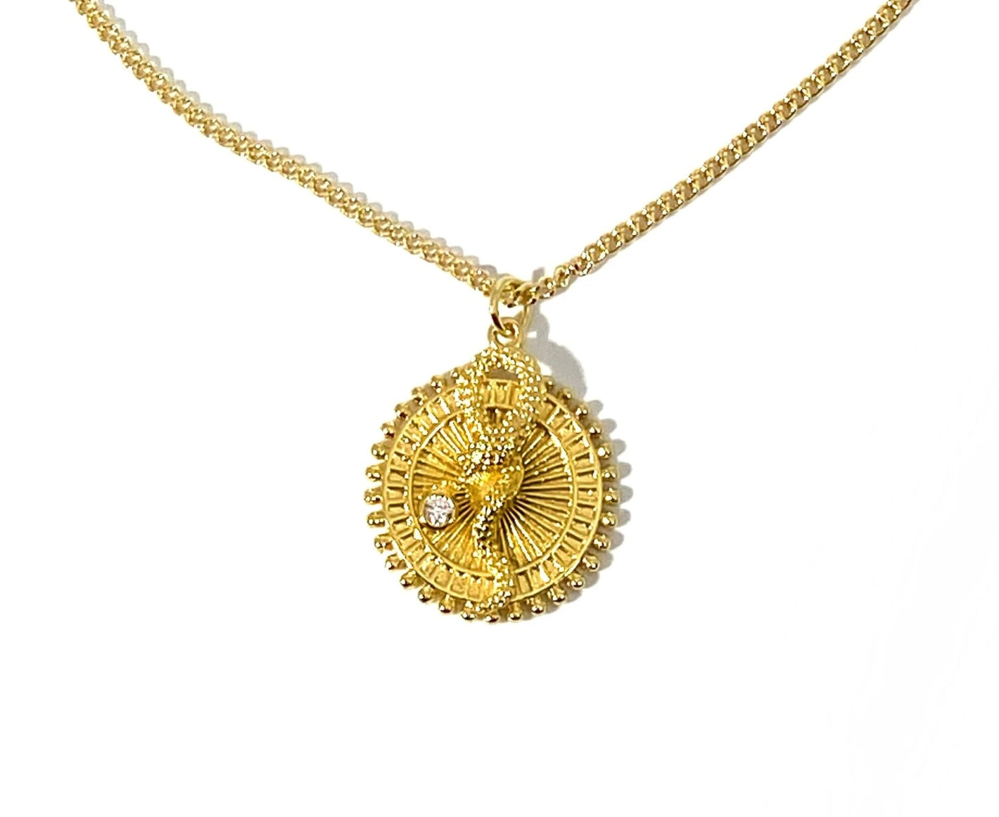 Rachel Nathan Pendant & Curb Necklace Queen Snake