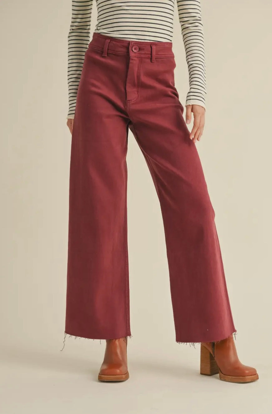 Straight Wide Leg Denim Pants