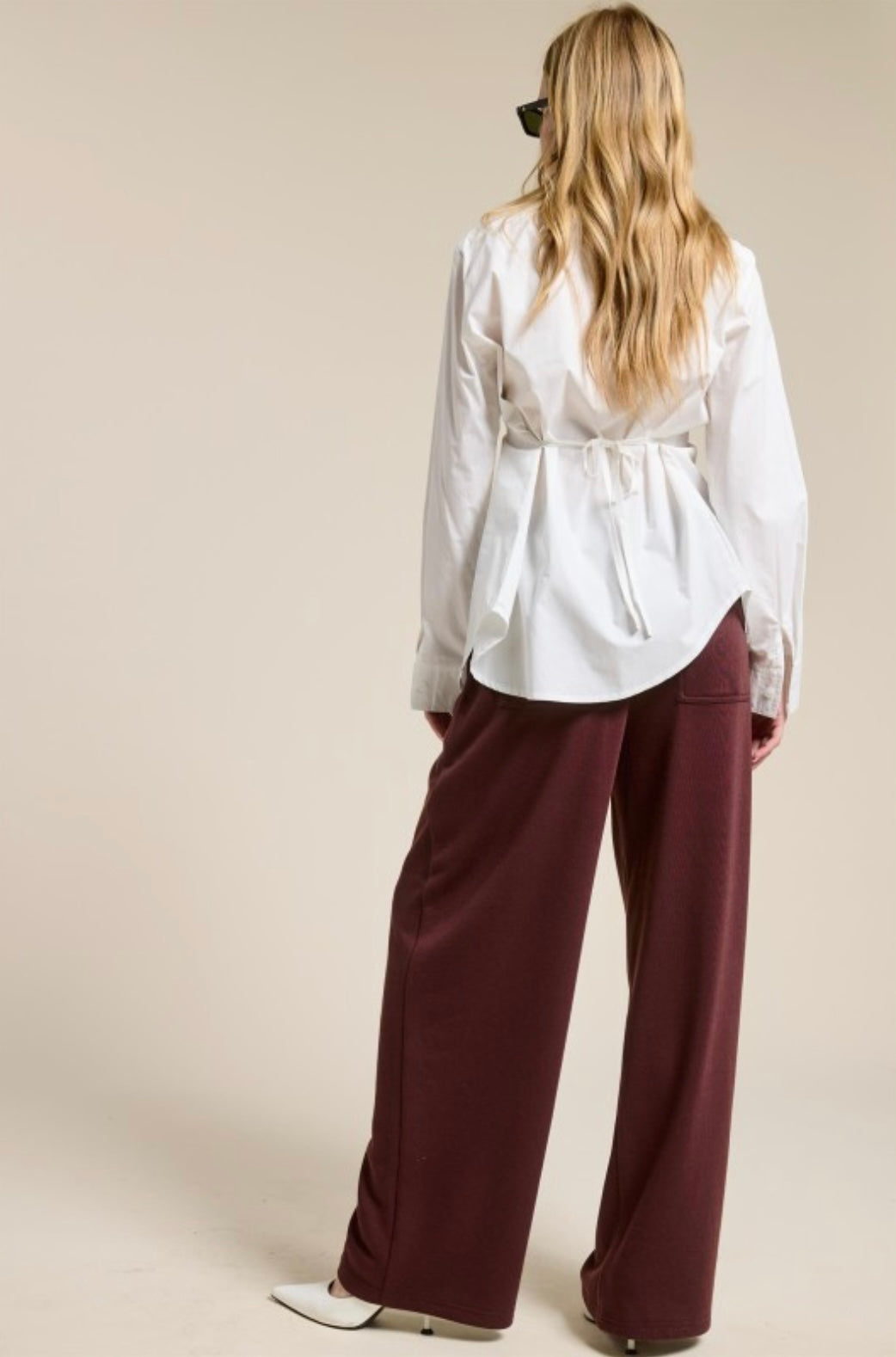 Tailored Wide Leg Knit Sweatpants
