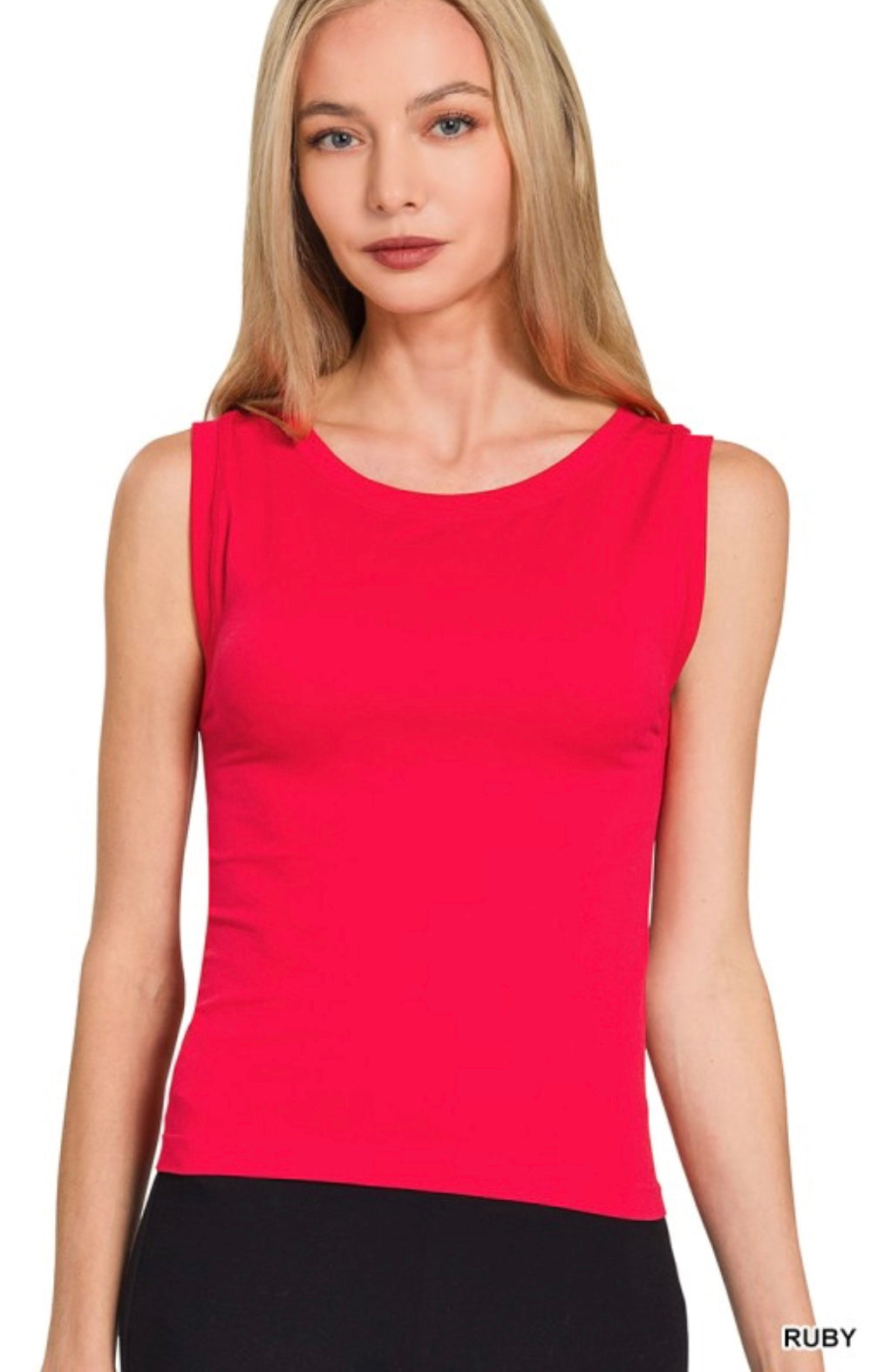 Cropped Seamless Round Neck Tank