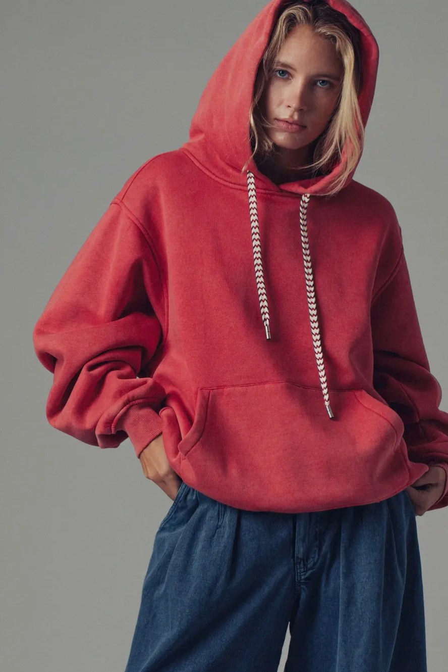 Vintage Wash Oversized Brushed Hoodie