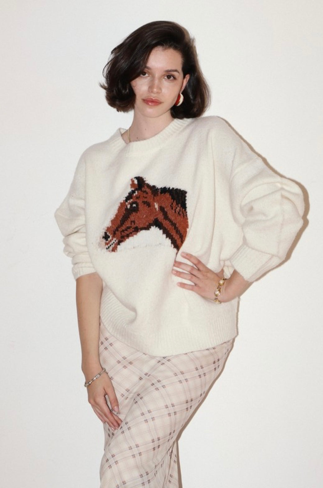 Bailey Rose Horse Knit Sweater