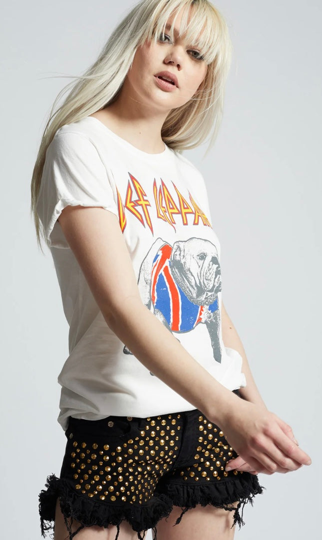 Recycled Karma Def Leppard Bulldog Slim Fit Graphic Tee