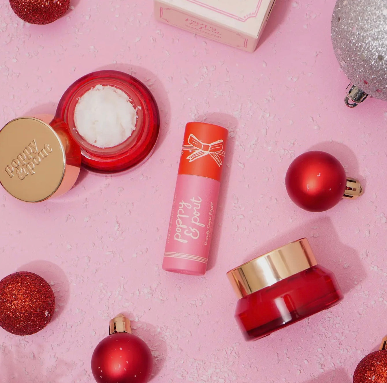Poppy & Pout Candy Cane Fluff Holiday Lip Scrub