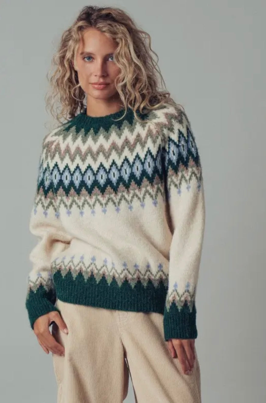 Fair Isle Wool Blend Sweater Top