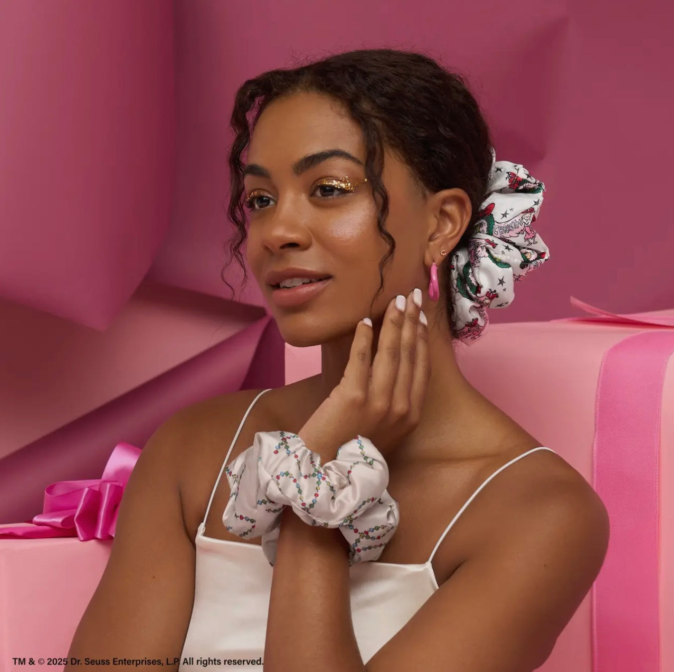 The Grinch x Kitsch Satin Pillow Scrunchies® in Cindy Lou Who