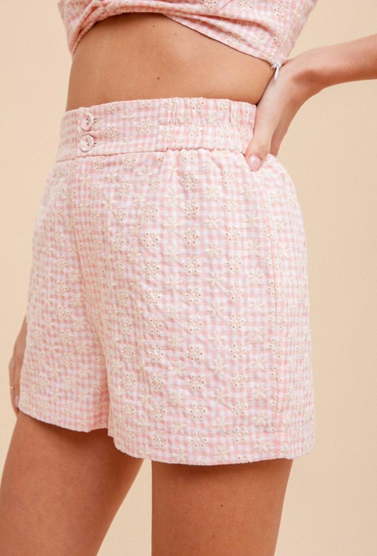 Daisy Pink Gingham Short