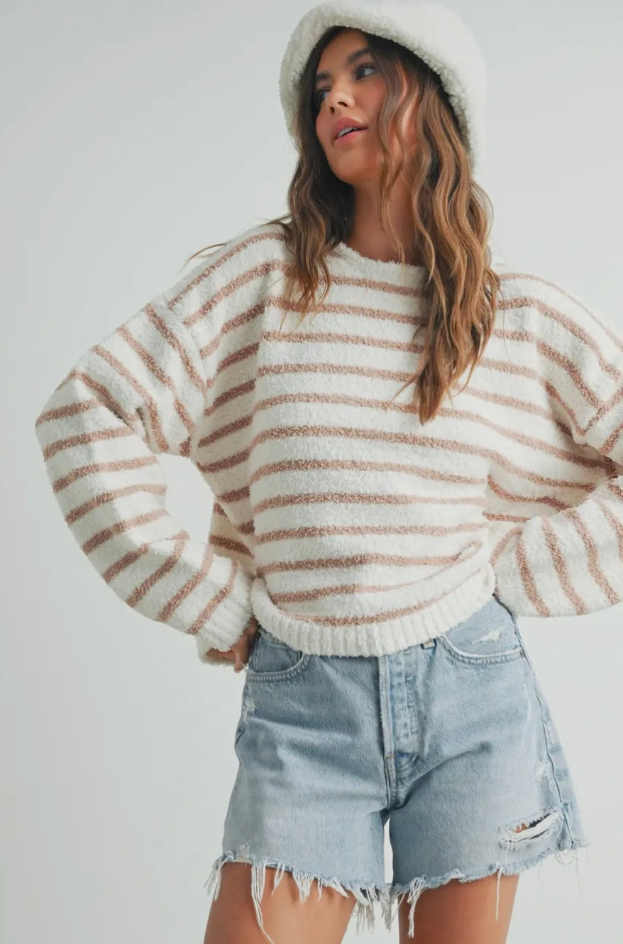 Cozy Striped Round Neck Sweater