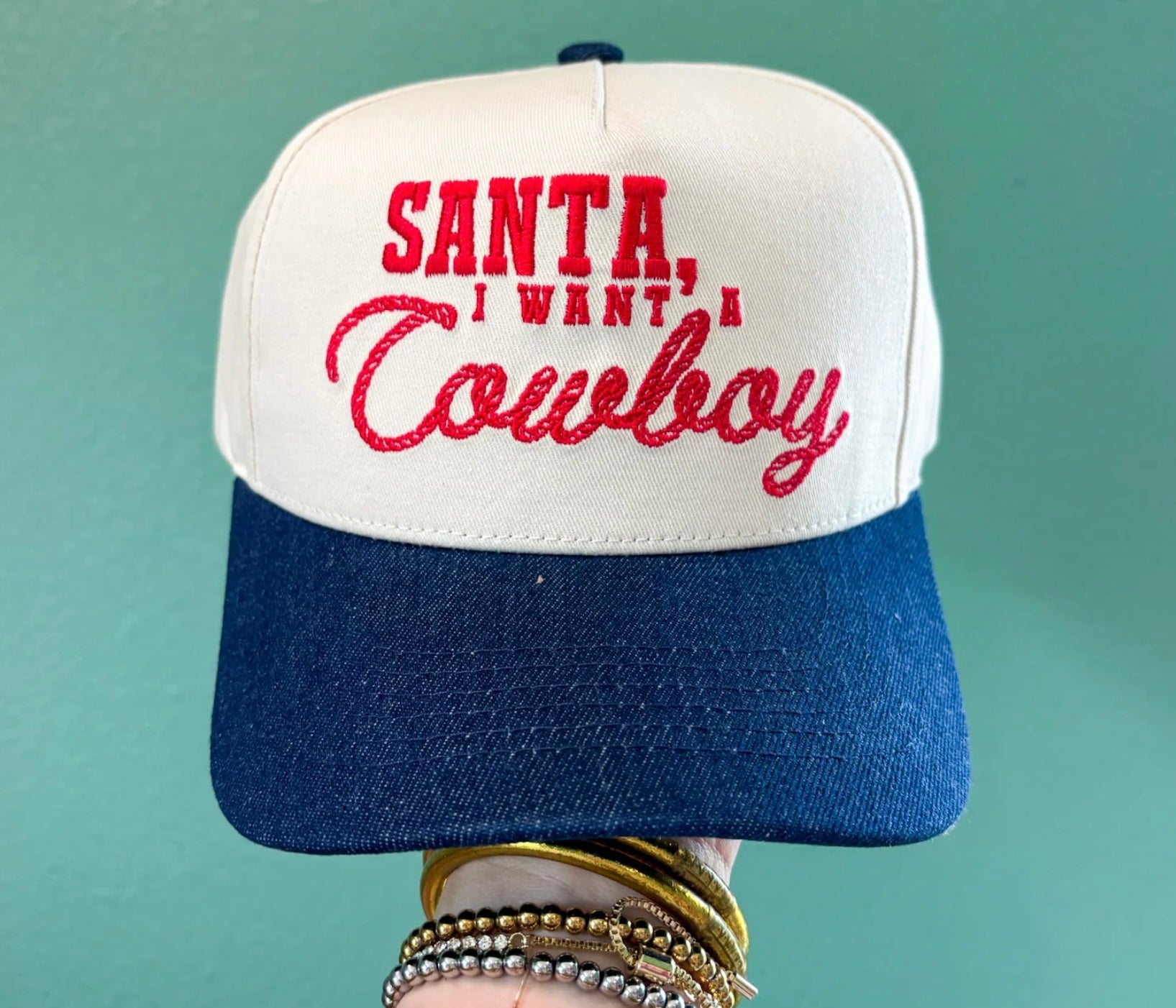 Santa, I Want A Cowboy Canvas Cap