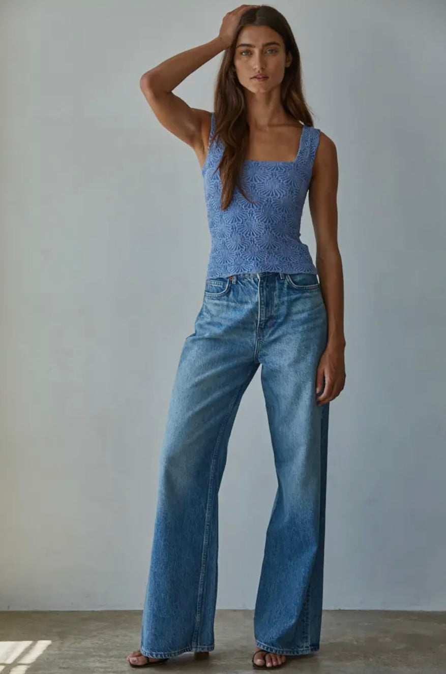 Knit Modal Seamless Jacquard Tank - One Size