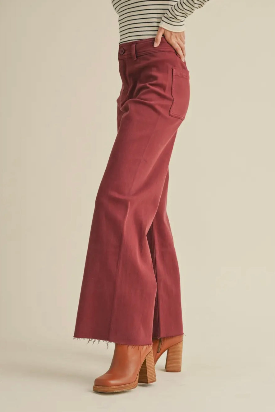 Straight Wide Leg Denim Pants