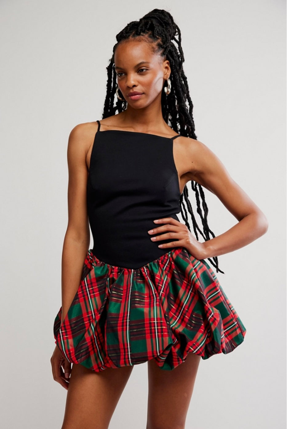 Free People Tinsel Kiss Plaid Mini