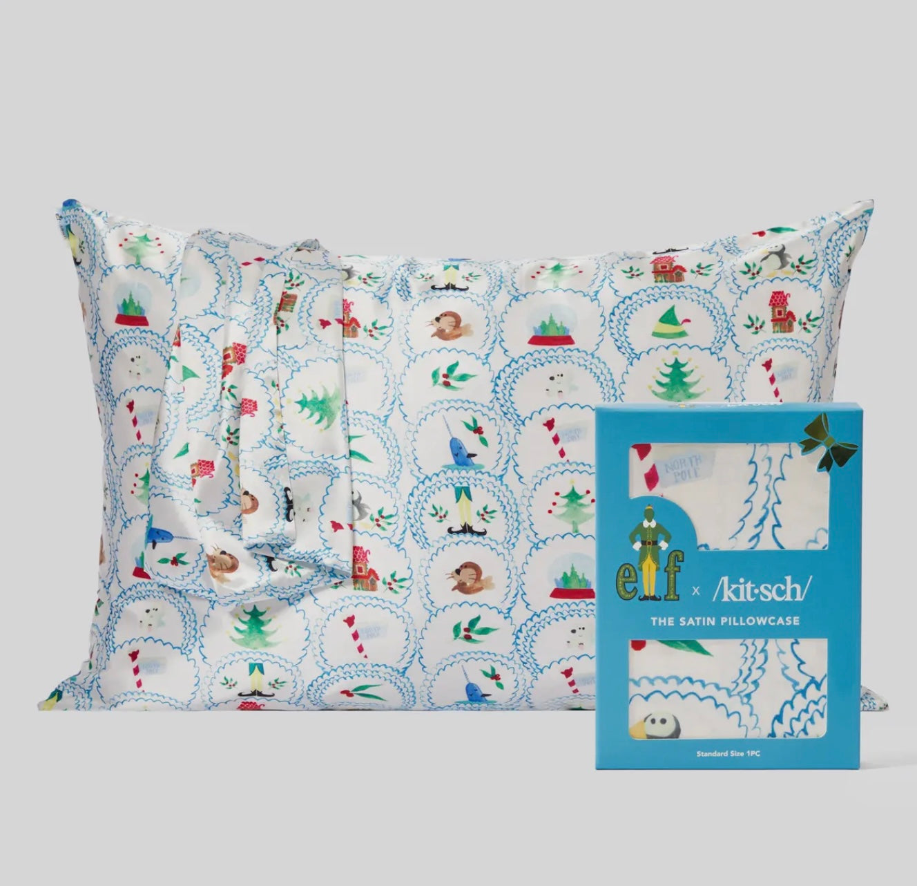 Kitsch x elf Satin Pillowcase in North Pole