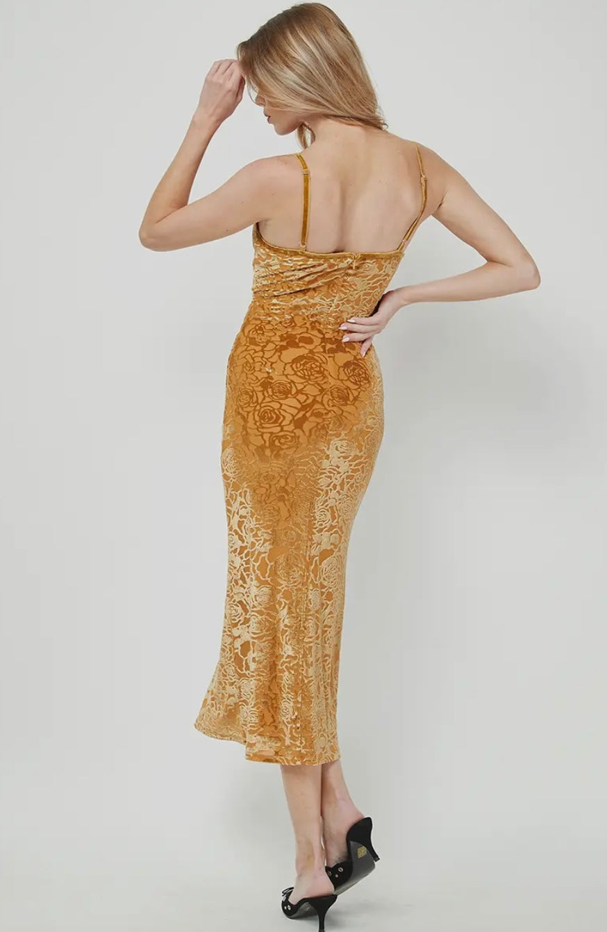 Burnout Velvet Cami Maxi Dress