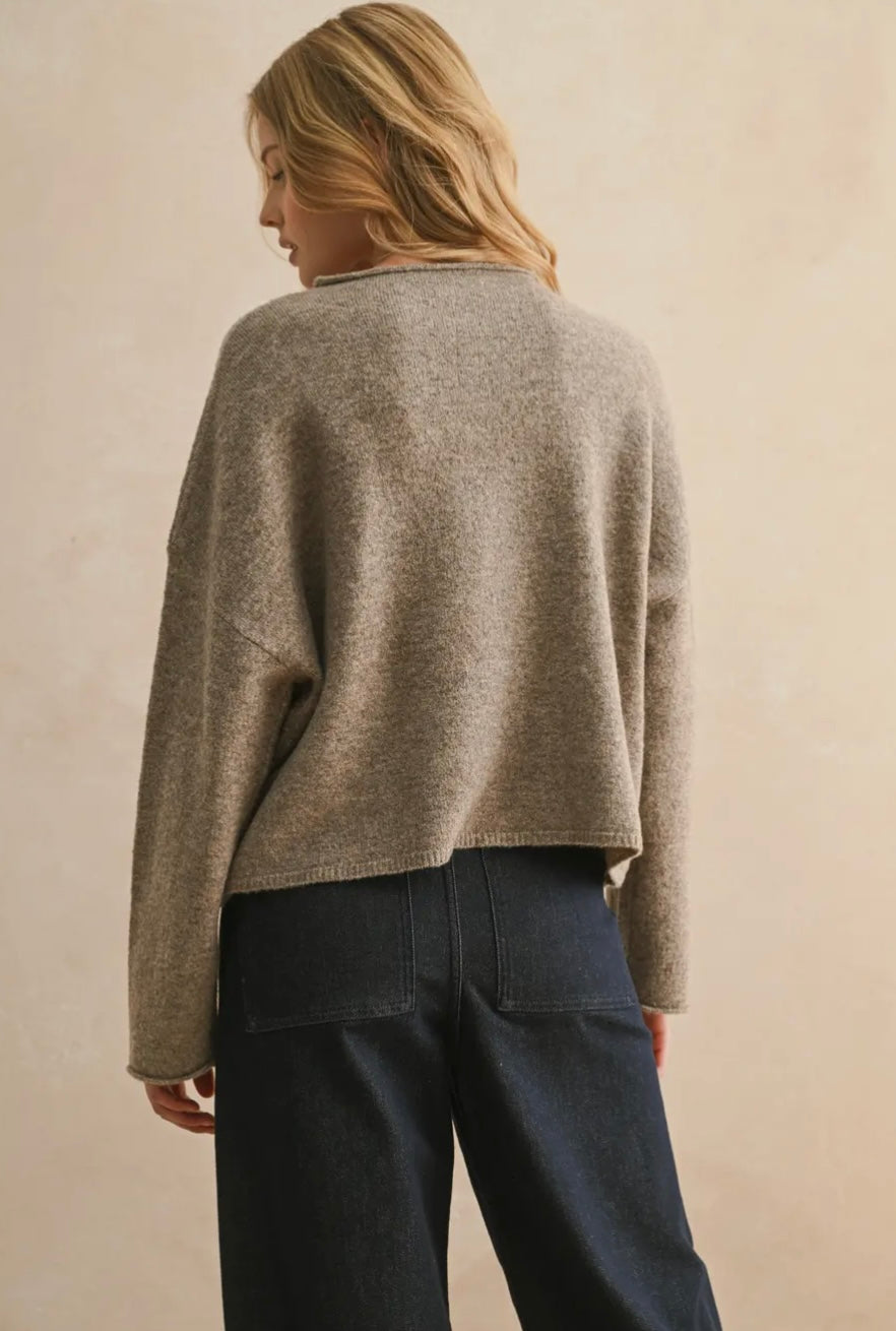 Button Front Lace Trim Knitted Cardigan