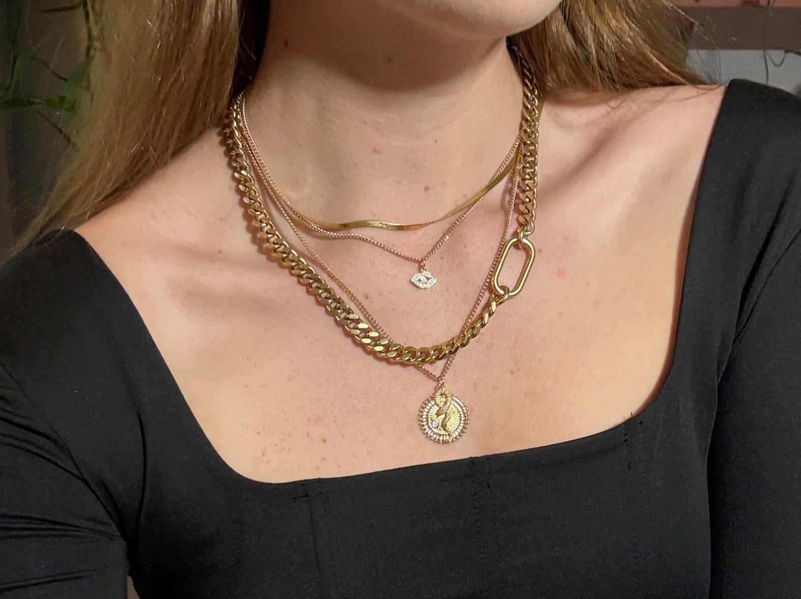 Rachel Nathan Pendant & Curb Necklace Queen Snake