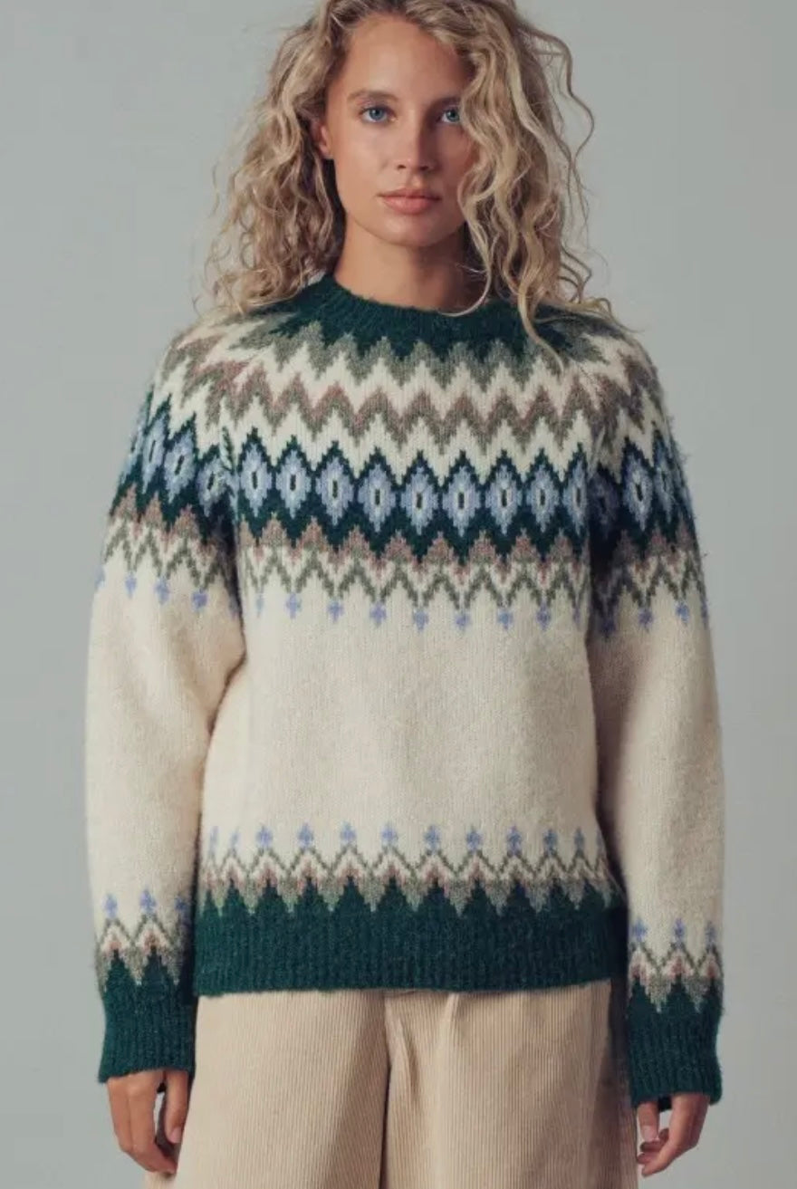 Fair Isle Wool Blend Sweater Top