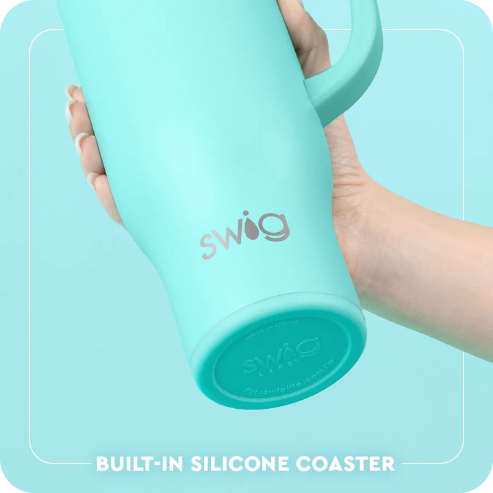 Mint green mug with &