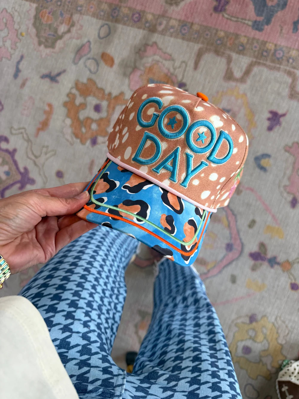 Fawn print trucker hat with &