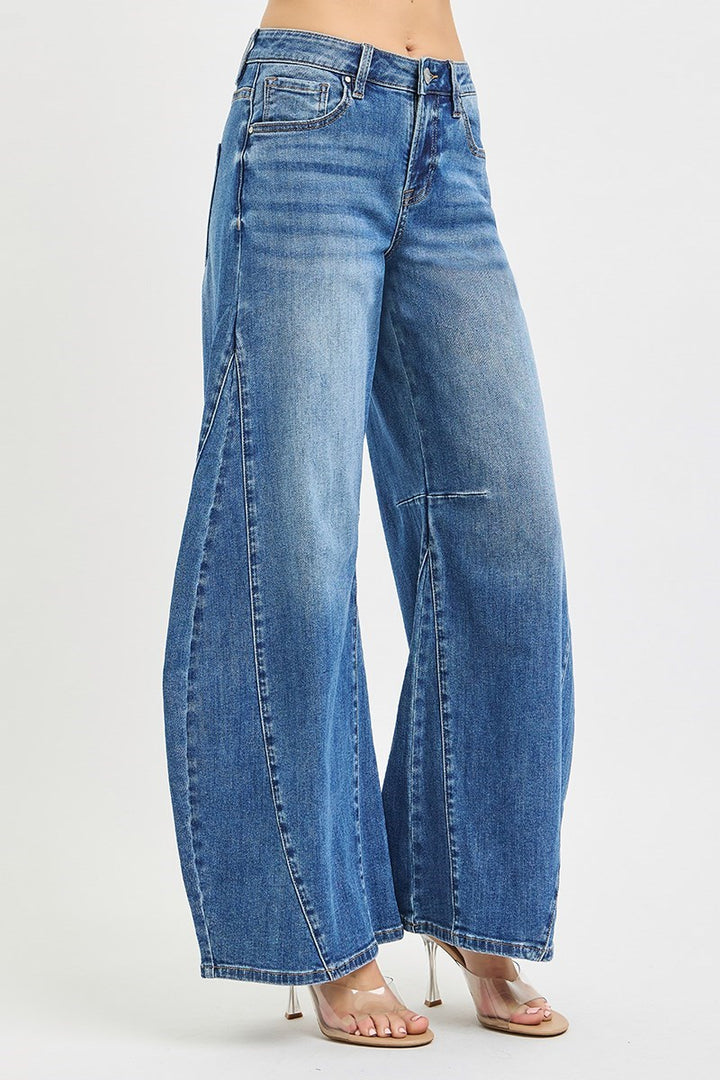 Blue jeans on a white background