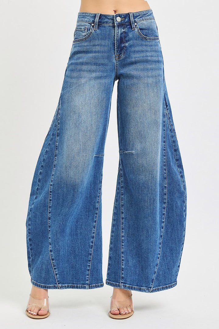 Blue jeans on a white background
