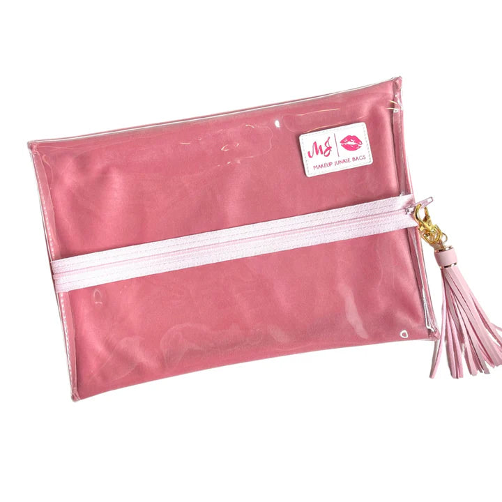 Blush Crush Clear Top Makeup Junkie Bag