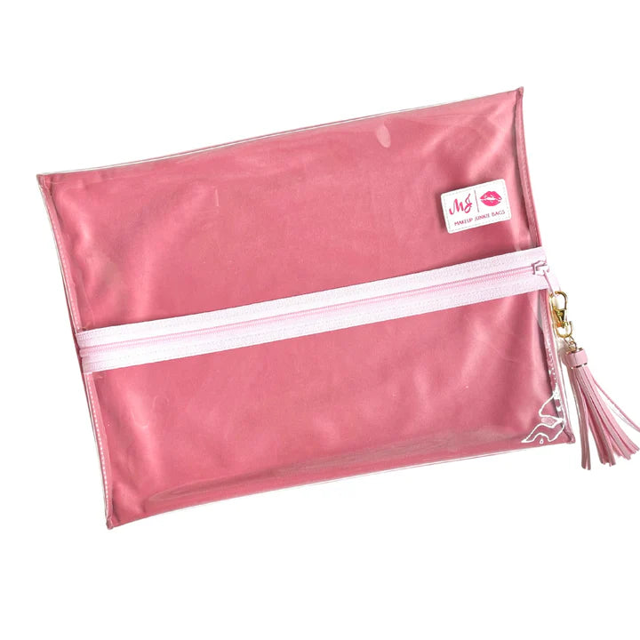 Blush Crush Clear Top Makeup Junkie Bag